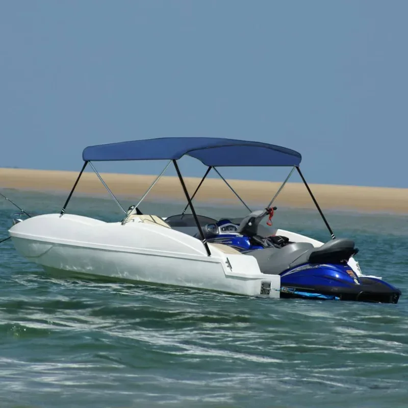 Auvent bimini bleu marine à 2 arceaux