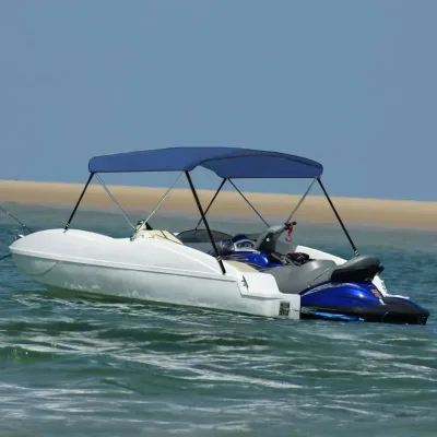 Auvent bimini bleu marine à 2 arceaux
