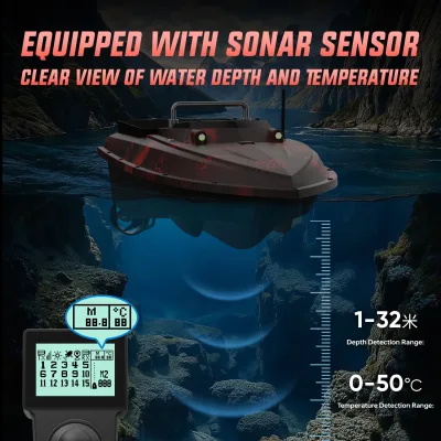 Bateau d'appâtage télécommandé GPS et sonar – image 2
