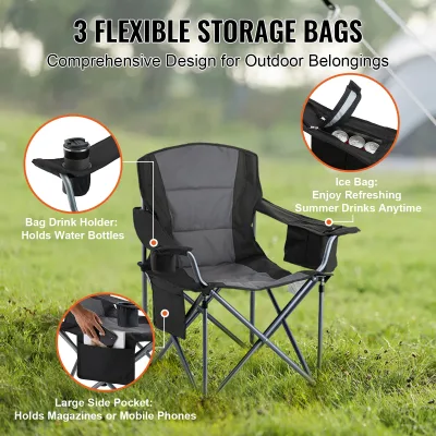 Chaise pliante de camping avec poches – image 2
