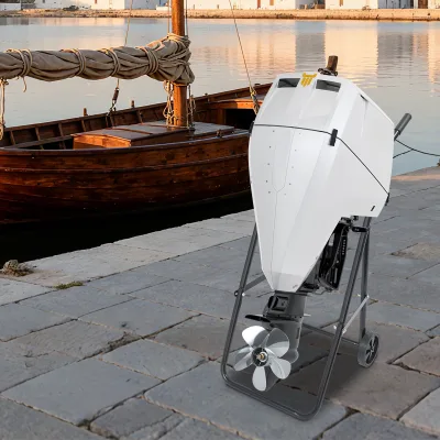 Chariot pliable noir pour moteur hors-bord