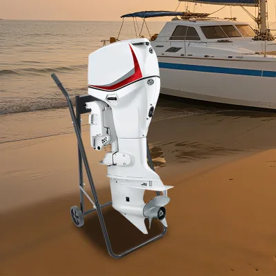Chariot pliable noir pour moteur hors-bord – image 2