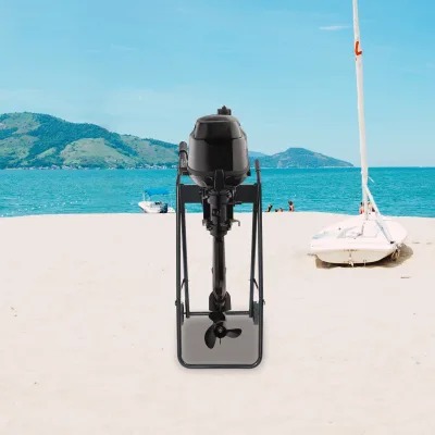 Chariot pliable noir pour moteur hors-bord – image 3