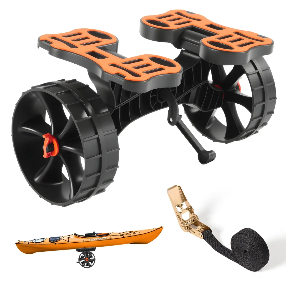 Chariot pliable pour kayak, roues de 25,5 cm