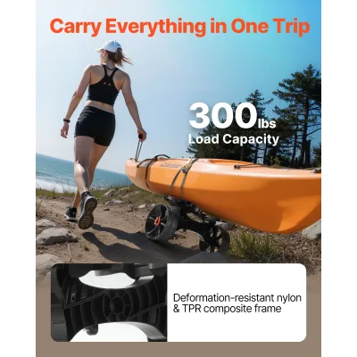 Chariot pliable pour kayak, roues de 25,5 cm – image 2