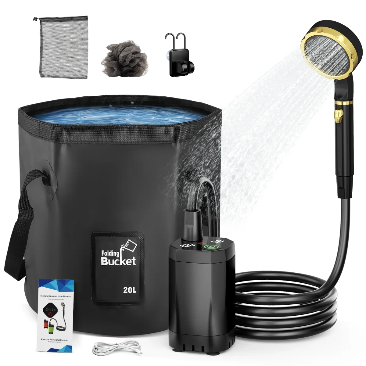 Douche de camping portable rechargeable