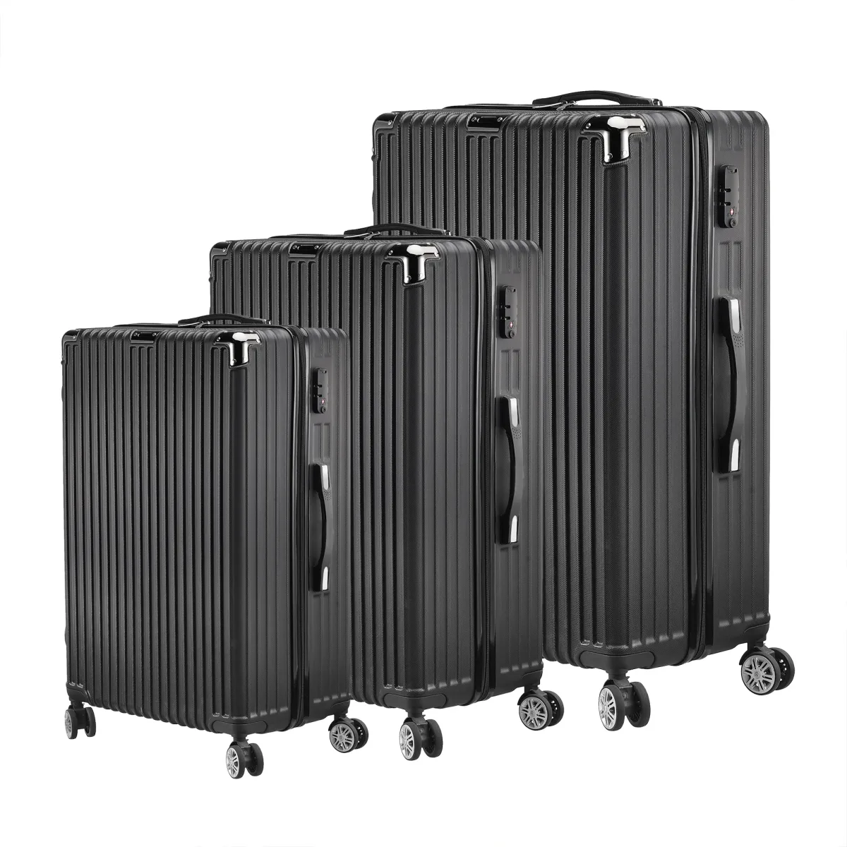 Ensemble de 3 valises noires en ABS