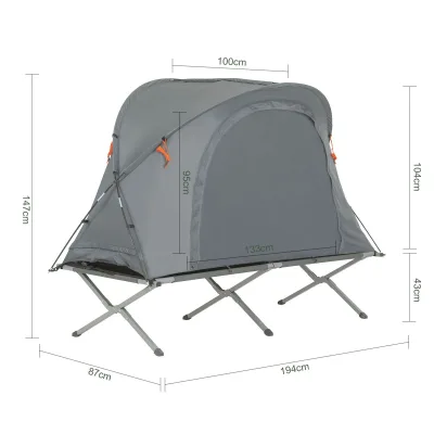 Lit de camp pliant avec tente dôme – image 3