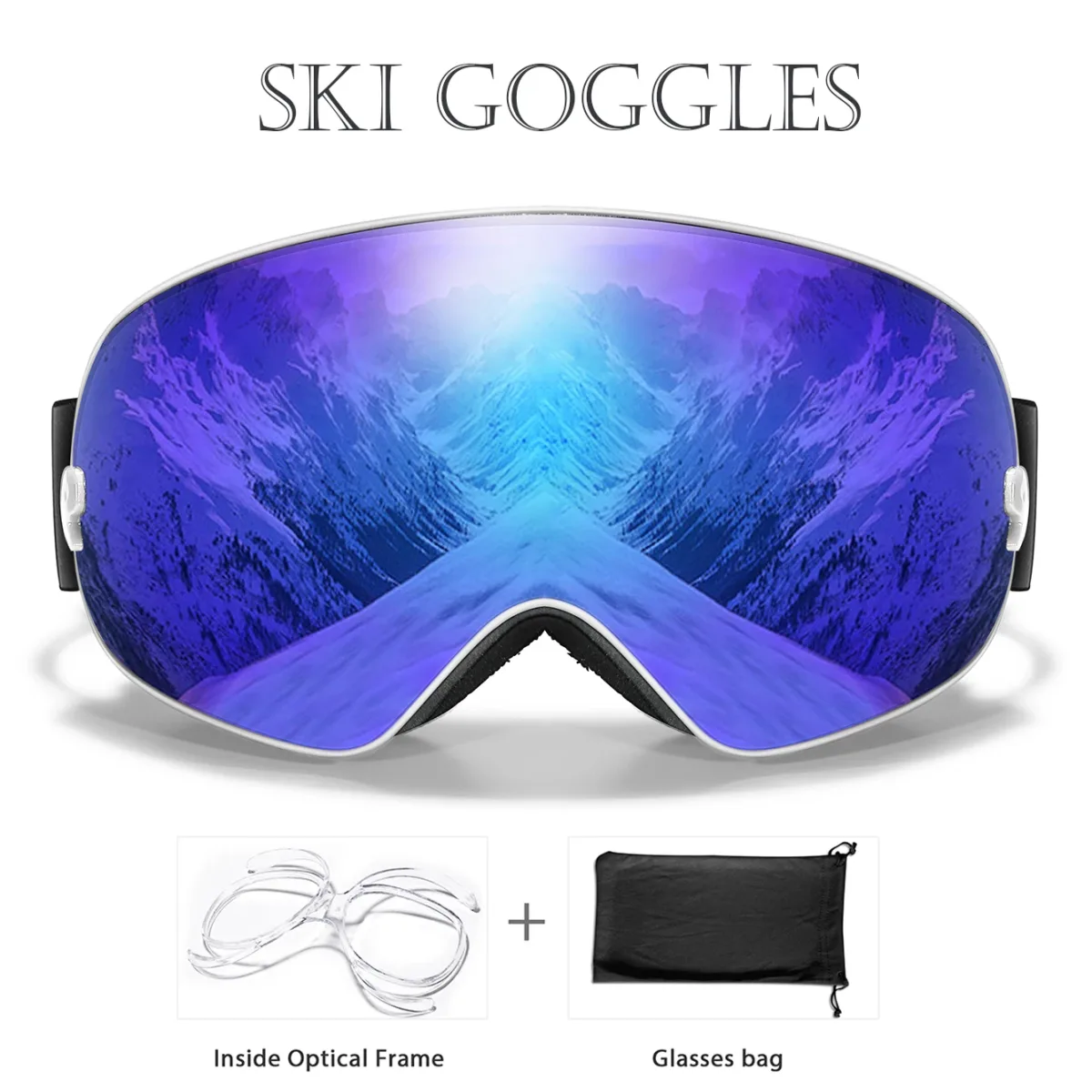 Lunettes de ski multicolores en polycarbonate