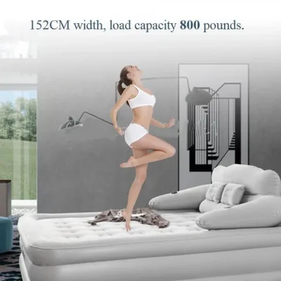 Matelas gonflable gris floqué, pliable – image 2