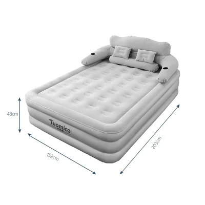 Matelas gonflable gris floqué, pliable – image 3