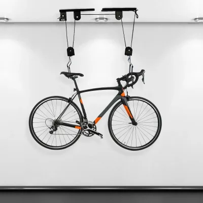 Palan de plafond pour vélo, acier noir – image 2
