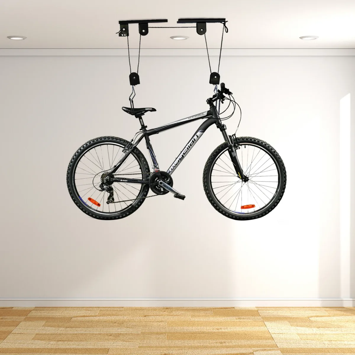 Palan de vélo en acier pour plafond de garage