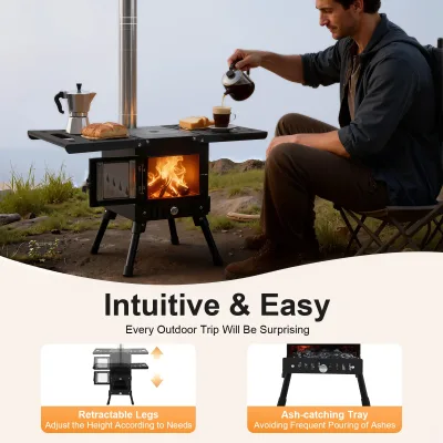 Poêle à bois pliable de camping – image 3