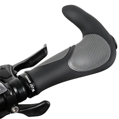 Poignées de vélo ergonomiques noires et grises – image 3