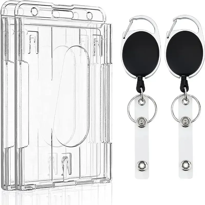 Porte-badge transparent à fermeture éclair