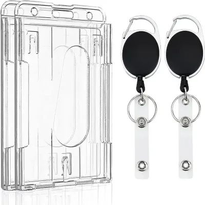 Porte-badge transparent à fermeture éclair