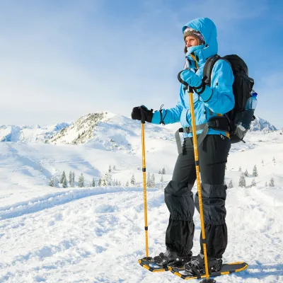 Raquettes à neige en aluminium avec bâton – image 2
