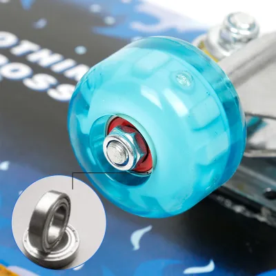 Skateboard complet bleu, érable 7 couches – image 3