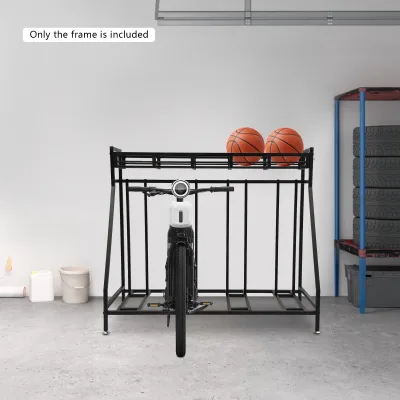 Support de vélo au sol noir, 4 places