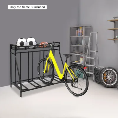 Support de vélo au sol noir, 4 places – image 2