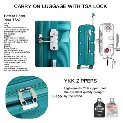 Valise rigide polypropylène 66 L à 4 roulettes – image 3